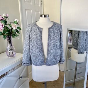 EXPRESS Embellished Sleeve French Terry Jacket